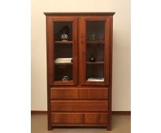 CREDENZA VETRINA COLONIALE ETNICA IN LEGNO MASSELLO ARTIGIANALE LAVORATA A MANO IN MAROCCO