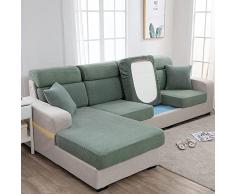 VEAI Copridivano con Penisola Copriseduta per Divano Elasticizzato Universale,Fodera,Coprisedile per Divano Fodere per Cuscini per Divani, 1 2 3 4 Posti, Protezione Cuscino del Divano