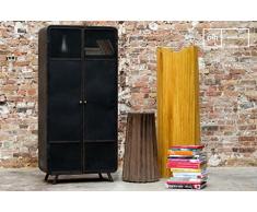 pib - Credenze - Credenza in metallo Mill in stile vintage, Finish tondo anni 50 per un tocco vintage unico