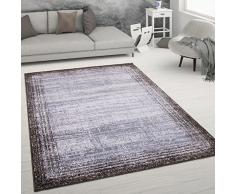 Tappeto Salotto Pelo Corto Used Look Astratto Stile Vintage Moderno, Dimensione:160x220 cm, Colore:Marrone