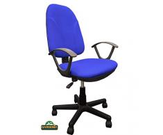GARDENIA Sagomata Sedia Poltrona Ufficio Operativa Girevole con Braccioli Casa Studio Blu, Tessuto, Unica
