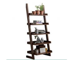 ZhaoXH-Mensole da Muro Mensola Portatile Mensola Espositore Angolare Storage Multiuso Scaffalatura Rack, A Cinque Strati, Pino Mensole (Color : Walnut, Size : 23.62 * 11.81 * 55.11in)