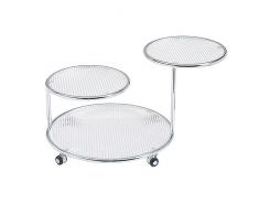 Tavolino in Vetro da Salotto Tavolino Rotante con Struttura in Metallo Tavolino Rotondo da Divano con Rotelle Mobile (Color : Changhong Glass)