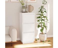 ZQQLVOO Credenza Bianca 32x34x75 cm in Legno Massello di Pino, Cucina Credenza, Soggiorno Mobiletto, Cucina Mobiletto Multiuso, Mobile Buffet Dispensa Cucina per Soggiorno, Camera, Ufficio