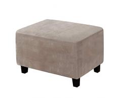 harupink Elasticizzato Copri Pouf, Rettangolare Velluto Copertura DellOttomano Morbido Elastico Fodera per Pouf Lavabile Copri Poggiapiedi per Soggiorno (Marrone)