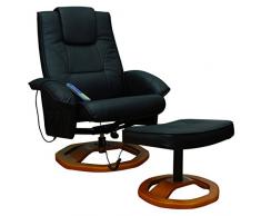 POLTRONA RELAX MASSAGGIO POLTRONA MASSAGGIANTE NERA + TELECOMANDO 10 PROGRAMMI