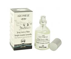 ottaviagrey Spray Cuccia Cane 50 ml. Rilassante a Base di camomilla. Deodorante Cuccia. Deodora e profuma: per tappeti, Coperte, divani, poltrone, Cuscini frequentati dal Vostro Cane. Made in Italy