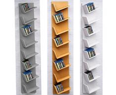 Befied Scaffale Scala Scaltta Multiusi Libreria divisorio CD 8 Ripiani in legno da Parete Angolare Mensola salotto Ufficio Studio Bianco Griggio Carico Massimo 33 x 180cm Griggio