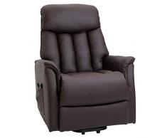 homcom Poltrona Relax Alzapersone con Telecomando, Reclinabile con Poggiapiedi Integrato, 80x94x104cm Marrone