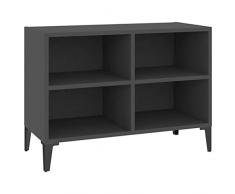 vidaXL Mobile TV con Gambe in Metallo Grigio 69,5x30x50 cm