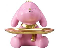 Piatti, vassoio per esposizione alimentare, vassoio da portata, vassoi per buffet, chiavi in resina con coniglio, orecchini con porta ingresso per banca di monete - rosa