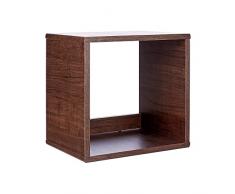 Iris Ohyama, Scaffale, Cubo contenitore, Piccola credenza, Design, Modulare, Impilabile, Solido, Ufficio, Camera da letto, Soggiorno, QR Box, QR-34, Marrone