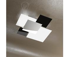 LAMPADA LAMPADARIO MODERNO TOP LIGHT 1088/70-NE VETRI BIANCHI NERI CUCINA SOGGIORNO SALA CAMERA CAMERETTA