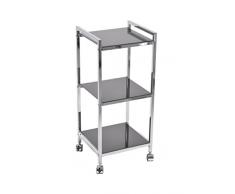 ASPECT Aspetto Indigo in Vetro Rettangolare da Portata Cart e visualizzazione scaffale per Bagno, Cucina, casa e Ufficio, Nero, 40 x 30 x 74 cm
