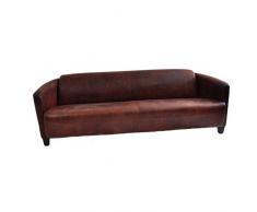 Divano da club Rocket 4 posti vintage Cigar in vera pelle