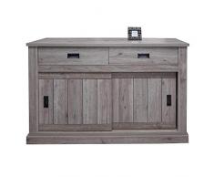 Dmora credenza a 2 Ante, Colore Marrone, cm 150 x 95 x 50, Stile Vintage, 150x95x50 cm