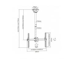 Techly ICA-CPLB-946L supporto a soffitto per tv a schermo piatto 177,8 cm (70") Nero