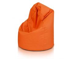 Bepouf - Pouf a Sacco Baby 55Øx95H cm 150L Poliestere Arancio Imbottito, Puffo per Sedersi Bambini - Pouf Poltrona Salotto e Camera da Letto Comodo e Lavabile - Poltrona Sacco Anallergica Impermeabile