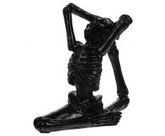 HOMSFOU Scheletro Yoga Statuetta In Resina Scheletro Fantasma Modelli Di Scheletro Tavolo Meditazione Collezione Casa Stregata Prop Per Mensola Tavolo Del Buffet Decalcomania A