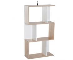 homcom Libreria di Design Scaffale Ufficio Legno Moderna 3 Ripiani 60 × 24 × 111.4cm