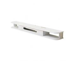Mobile TV, Lowboard TV, Ripiani galleggianti, Console TV galleggiante, 47,2/59 pollici, Staffa per mensola per montaggio a parete per accessori TV, Lettore DVD, Router WiFi, Box TV, Set top box./120