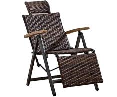 GKPLY Sedia a Dondolo Pieghevole in Vimini e Rattan con bracciolo Largo, Sedia a Sdraio Regolabile a gravità Zero reclinabile Vintage per Patio, Piscina, terrazza, casa allaperto.