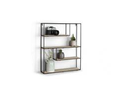 LIFA LIVING Mensole da Muro Cubica, Mensole da Muro Design Soggiorno, Mensola da Parete con 4 Ripiani salvaspazio Cucina e Camera da Letto, Librerie Moderne Design a Parete, 55 x 11 x 45
