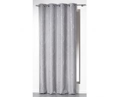 Douceur DIntérieur - 1605087, Tenda Con Occhielli , 140 X 260 Cm , Bully , Poliestere Stampato Argento , Grigio