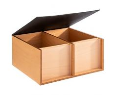 APS 11713 Buffet Box in legno di quercia, 36 x 33,5 cm, altezza 17,5 cm, con finestra rimovibile in acrilico