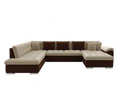 Divano angolare Niko Bis, design con funzione sonno e contenitore per letto U-Sofa, ampia scelta di colori (paesaggio abitativo a destra, Kronos 28 + Paros 02)