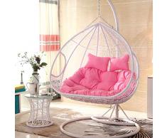 BLSTY Doppia Hanging Egg Chair Poltrona Pensile Cuscino De Sedile, Nessuna Sedia, Traspirante Amaca Cuscino Sedia per Gondola Cuscini Schiena Cuscino Lombare Senza Supporto-N-140x105cm(55x41pollice)