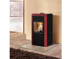 STUFA POINT A PELLET ITALIANA CAMINI 8KW, COLORE CERAMICA GRIGIA