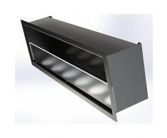 Bioetanolo camino Dugez Italia parete Modello Gioia 90 cm con 6 bruciatori inox e vetro frontale stufa termo camino Prodotto in Italia