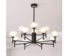 NZDY Lampadario Sputnik in oro a 9 luci, Lampadario moderno in bronzo Dna Lampada a sospensione vintage industriale per soiorno camera da letto,Nero,12 luci