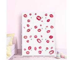 LANGRIA DIY Armadio Armadietto Guardaroba Scaffale Cubi Mobiletto Modulare con Carini Motivi da Bianco ( 12 Cubo)