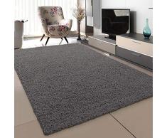 SANAT Tappeto per soggiorno grigio, a pelo lungo, stile moderno, dimensioni: 80 x 150 cm