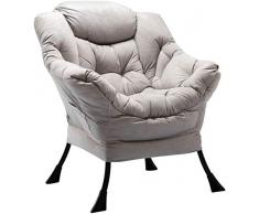 HollyHOME Sedia Poltrona Relax Poltrona con Braccioli e Divano Pocket Leisure Sofa con Tessuto Moderno e Struttura in Acciaio, Grigio