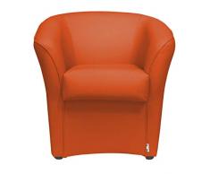 Totò Piccinni Poltrona POZZETTO Imbottita Artigianale in Ecopelle Design Made in Italy (Arancione)