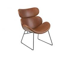 AC Design Furniture Carlee Modern Poltrona Relax Marrone Poltrona Lounge per Soggiorno Ecopelle Marrone Poltrona Salloto H: 90,5 x L: 69 x P: 78,5 cm 1pc