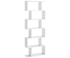 VASAGLE Scaffale a 6 Ripiani, Libreria, Divisorio per Stanza, Organizzatore Autoportante a Cubi, Stile Moderno, per Soggiorno, Camera da Letto, Ufficio, Bianco LBC61WT