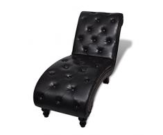 vidaXL Chesterfield Chaise Lounge - Sedia trapuntata con bottoni in finta pelle