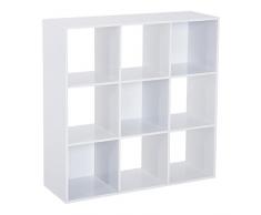 homcom Libreria Bianca per Casa e Ufficio, Scaffale dal Design Moderno con 9 Scomparti in Legno, 91x29.5x91cm