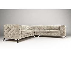 Luxury Regency Chesterfield - Divano angolare 2 x 2 cm, colore: Bianco