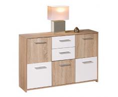 Dmora Mobile Buffet credenza Moderno 5 Ante + 2 cassetti, 77 x 115 x 30 cm