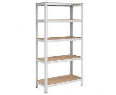 SONGMICS scaffalatura 180 x 90 x 40 cm per carichi pesanti max. Con portata di 875 kg, scaffale per cantina con superficie zincata GLR40SV