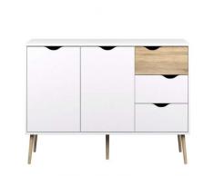 Esidra, Delta, Credenza, Bianco (Bianco/Beige), 147 x 82 x 39 cm