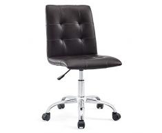 Modway Prim - Sedia da ufficio, senza braccioli, schienale centrale, girevole, Marrone