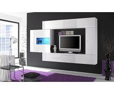 Primo 8 Bianco Parete Attrezzata Soggiorno Porta Tv