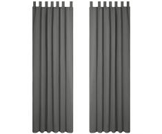 Deconovo Tende Soggiorno Oscuranti 140x290 CM 2 Pezzi, Tende Termiche Isolanti Moderne per Finestre Interni, con Passanti, Grigio Chairo