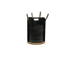 SET di 4 ACCESSORI CON LEGNO per CAMINO con PORTA ATTREZZI Altezza cm 62